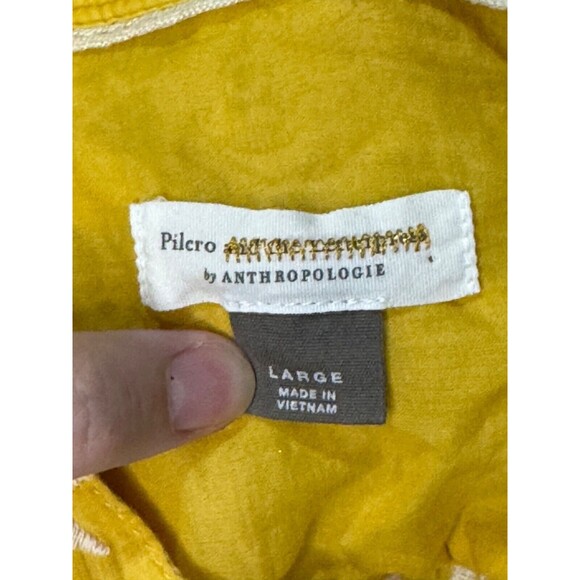 Pilcro Anthropologie Embroidered Shirt La Bella Femme Buttondown $148 Size Large - Picture 9 of 10